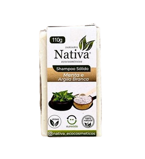 Shampoo Sólido 110g - Menta e Argila Branca
